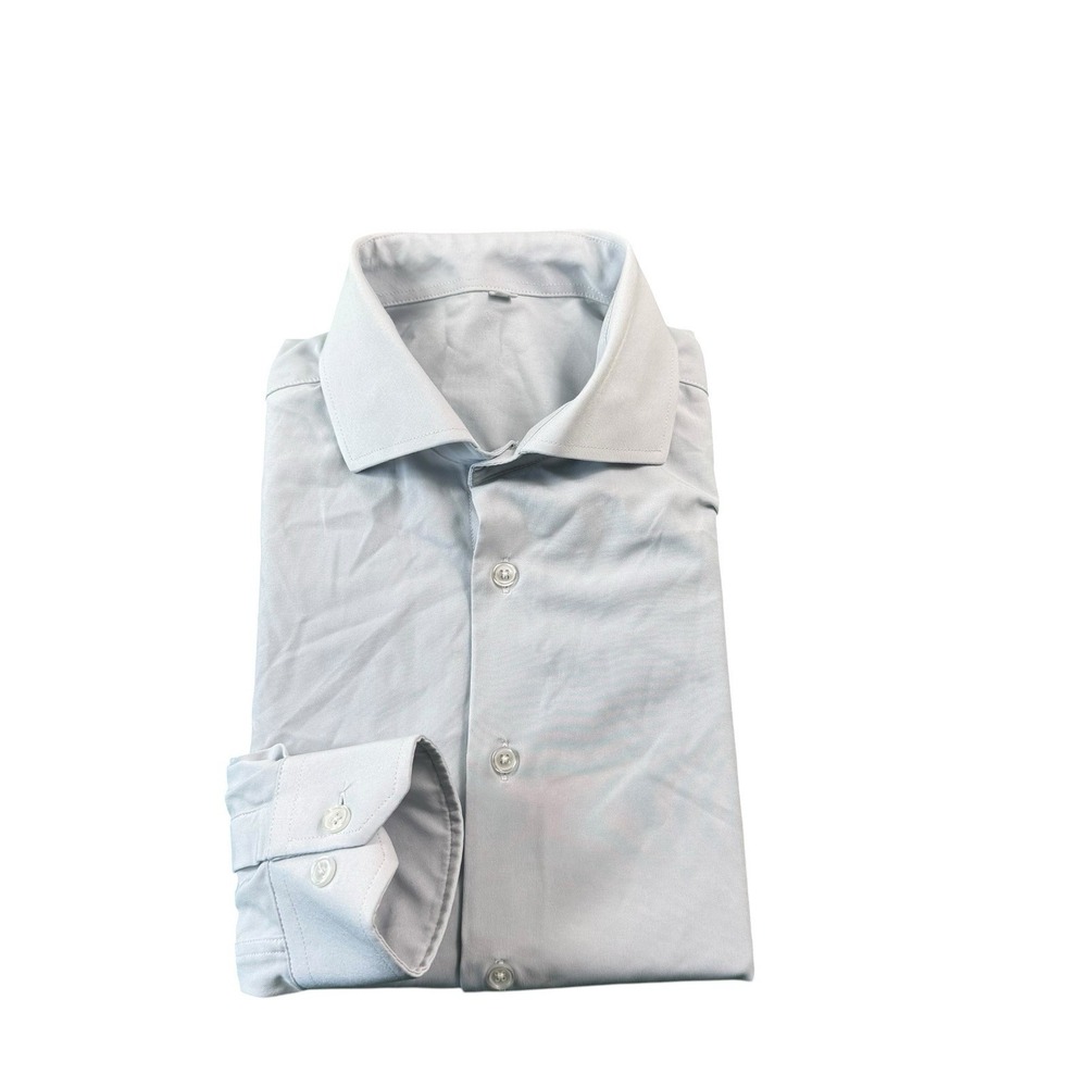 State & Liberty Light Blue Polyester Performance L/S‎ Button Front Size Small